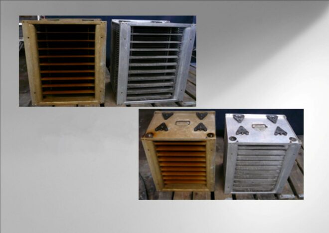Exemple de nettoyage d'une pièce en aluminium : avant (oxydé) et après (désoxydé)